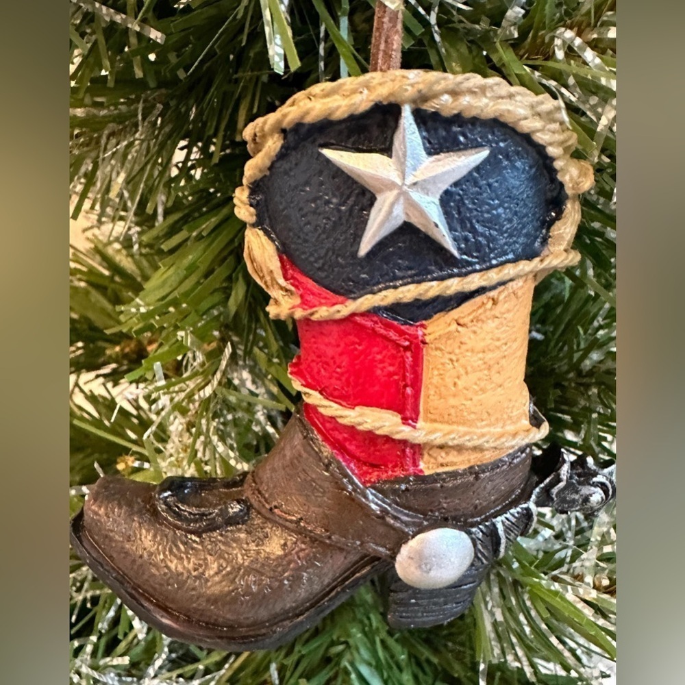 Country Western Cowboy Cowgirl Boot m Holiday Ornament Gift Rustic Home Decor - Picture 3 of 12